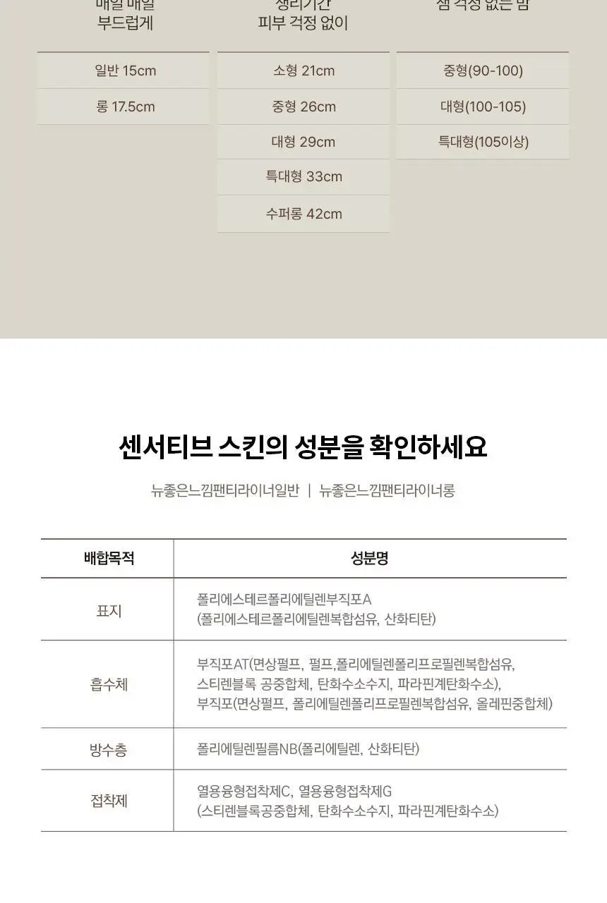 좋은느낌 센서티브스킨 생리대 6종 택1(중형/대형/라이너 롱/입는 오버나이트) 상세페이지 33