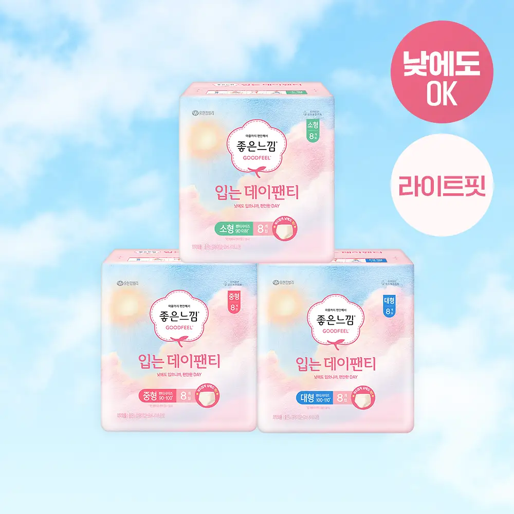 좋은느낌 입는 데이팬티 2종 택 1 (중형 / 대형 4P)