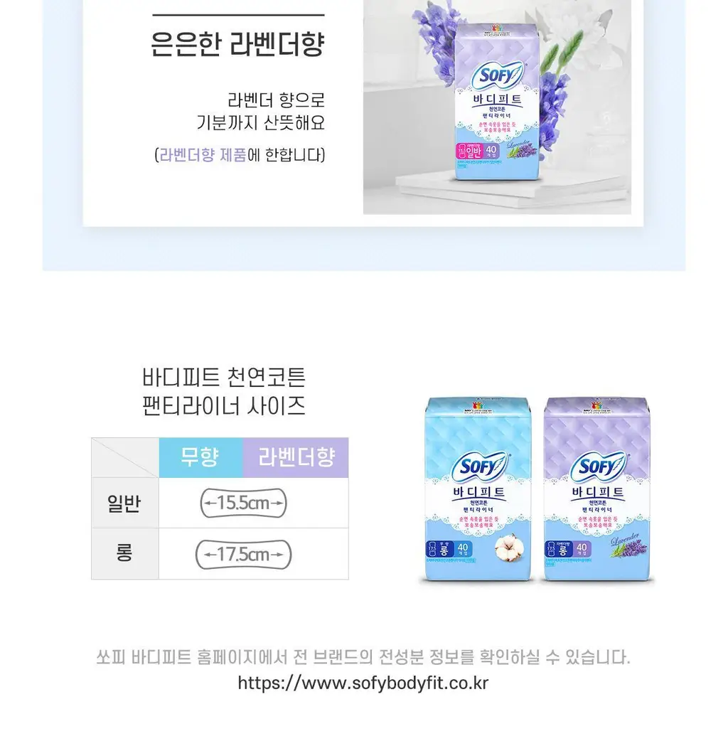 쏘피 바디피트 천연 코튼라이너 일반무향 40개입 상세페이지 5