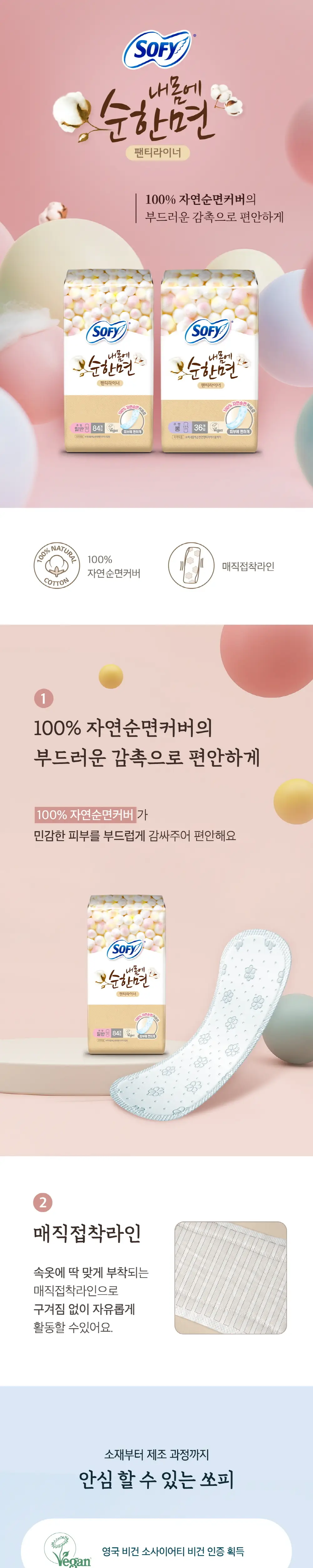 쏘피 순한면 팬티라이너 일반 84P 상세페이지 2