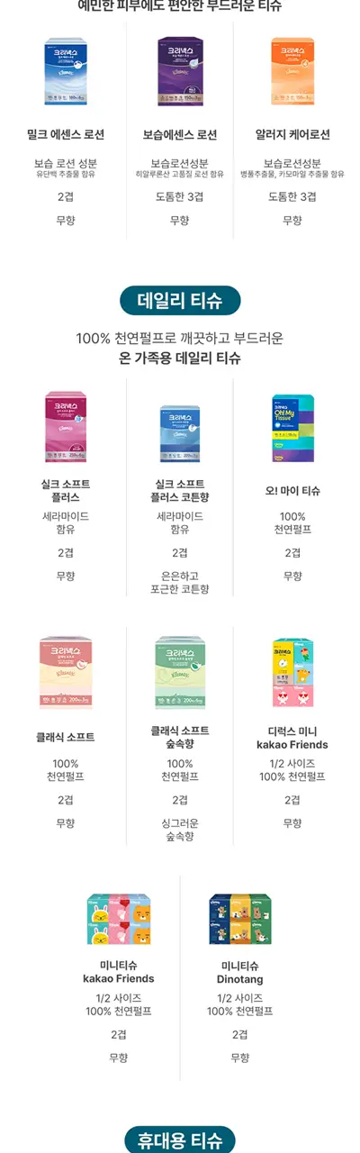 크리넥스 숨편한 티슈 45매 상세페이지 7