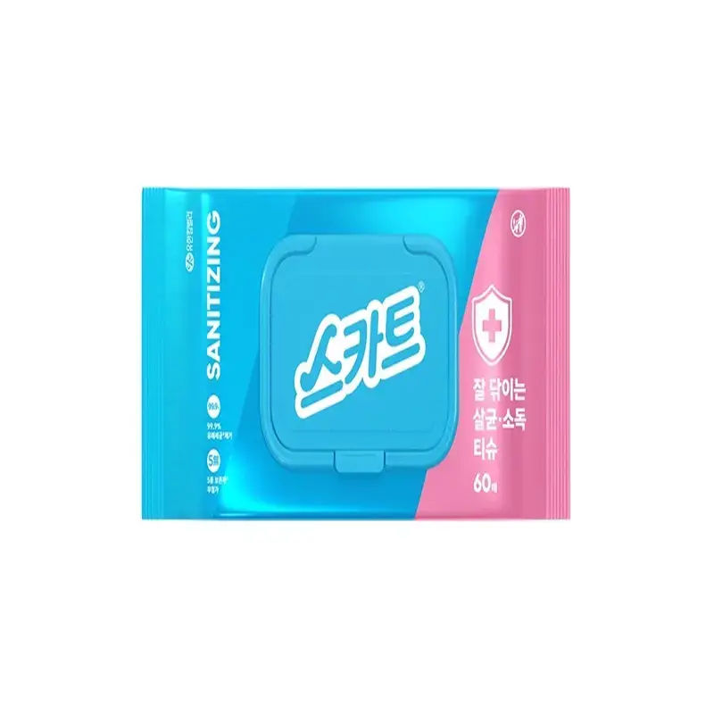 스카트 잘닦이는 살균 소독 티슈 60매