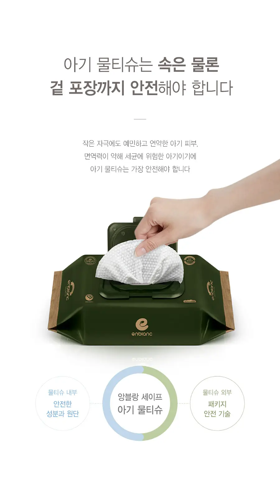 앙블랑 세이프 카키 캡형 68매 x 10팩 상세페이지 5