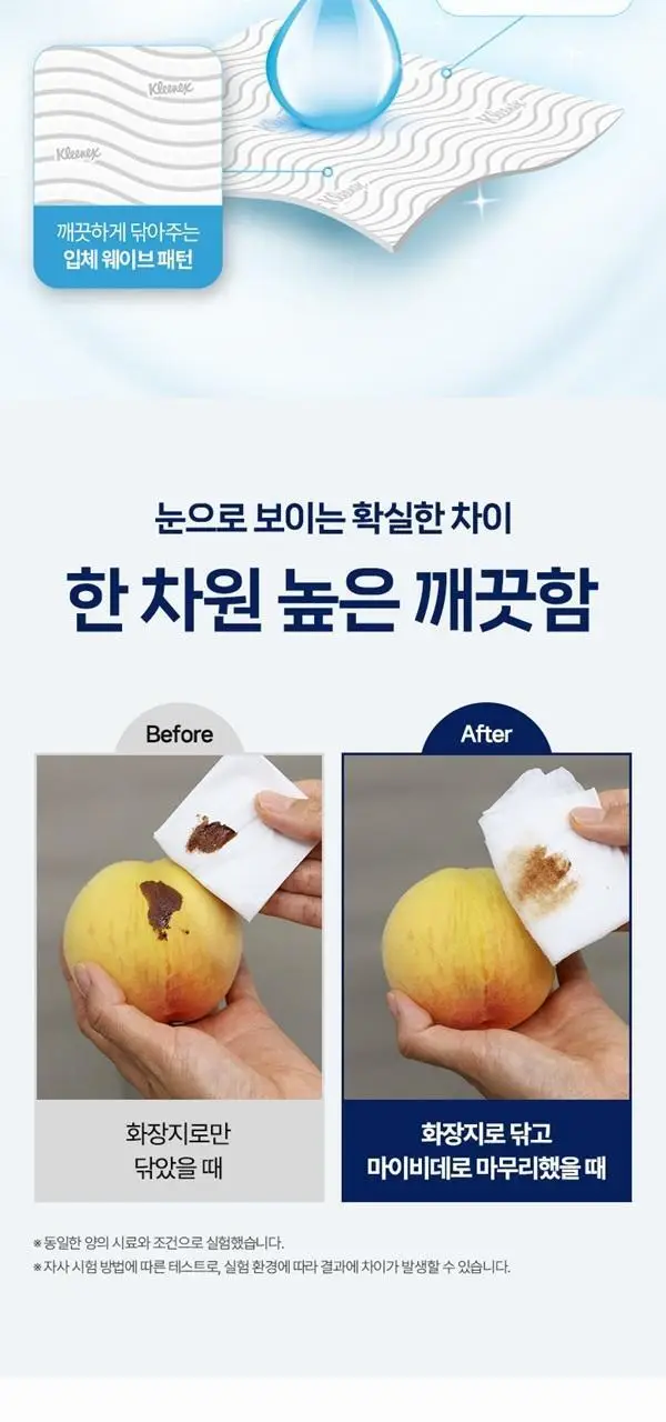 크리넥스 마이비데 클린케어 4종 택 1 (10매/80매/미니사이즈10매*6팩/미니사이즈10매) 상세페이지 27