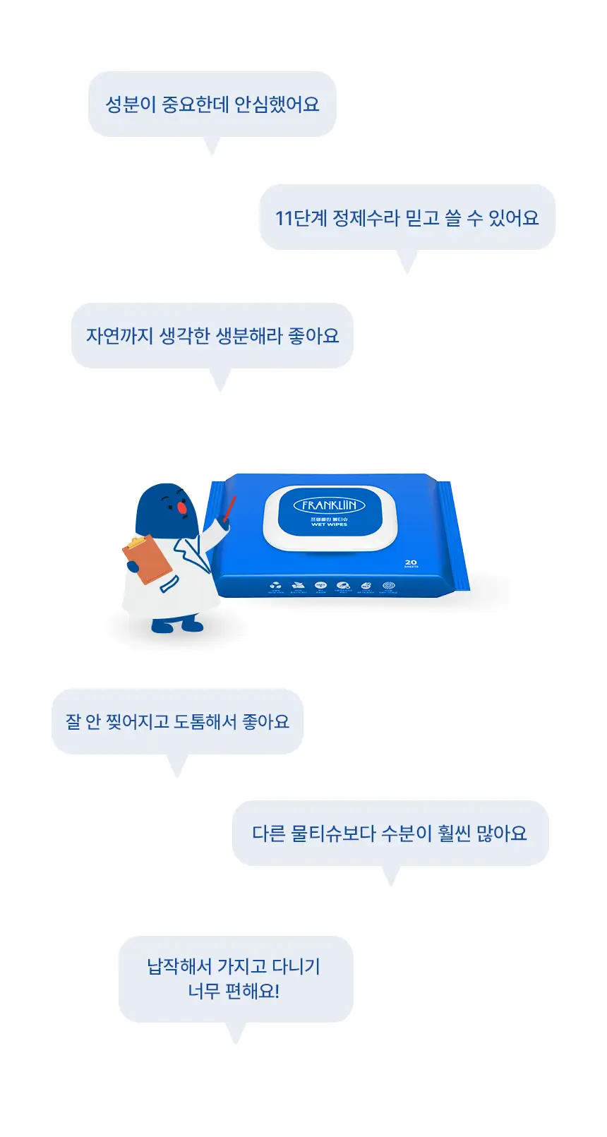 프랭클린 휴대용 물티슈 캡형 20매 * 24팩 상세페이지 5
