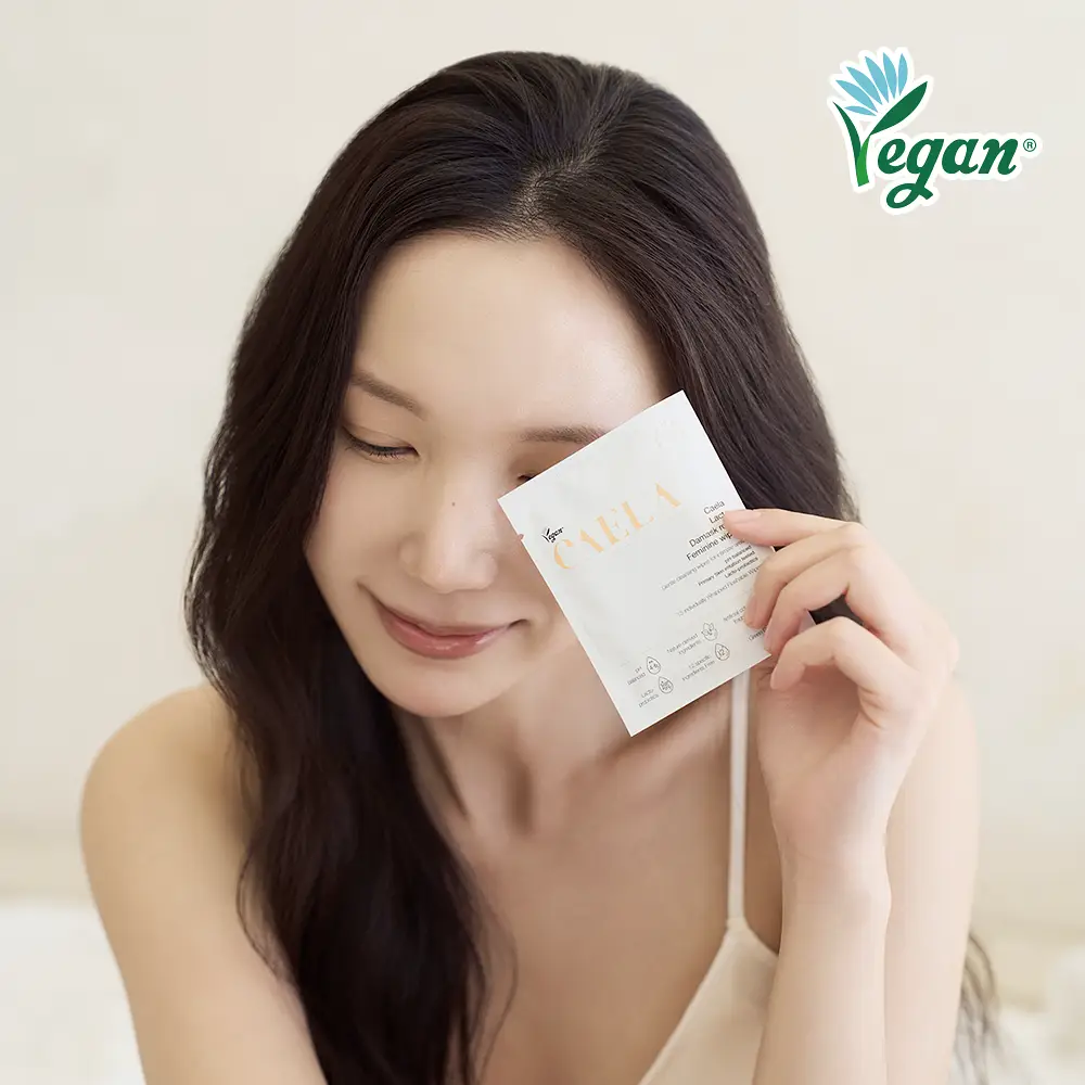 카엘라 락토 다마스크로즈 여성청결티슈 15개입