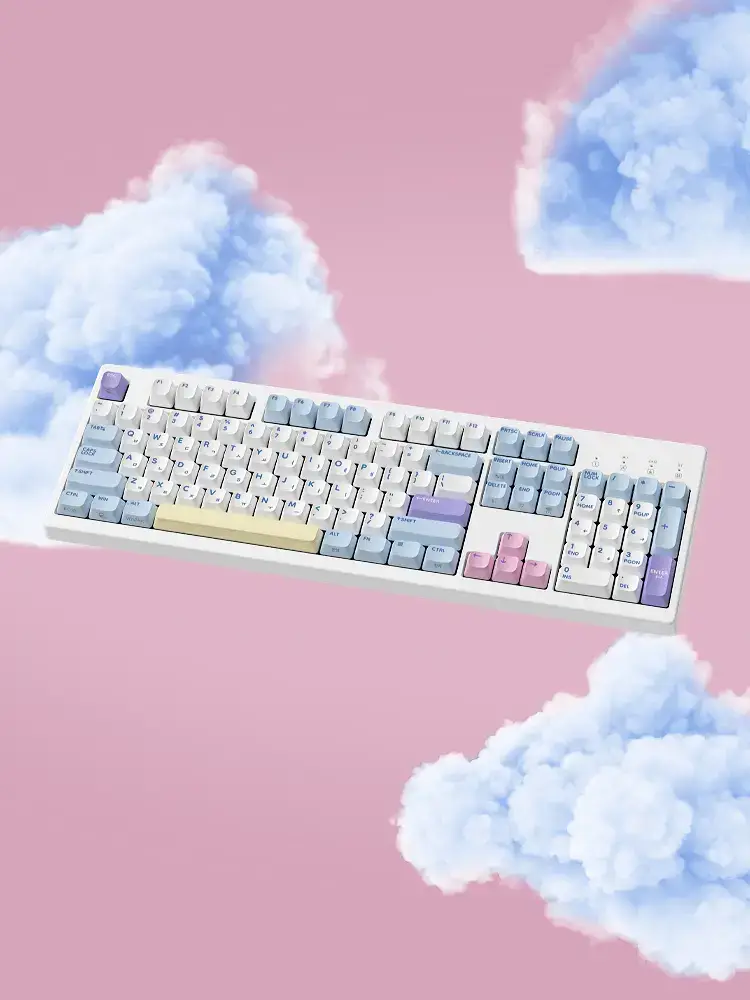 한성컴퓨터 TFG Cloud CF 3모드 듀얼가스켓 저소음 기계식키보드 (코튼캔디)