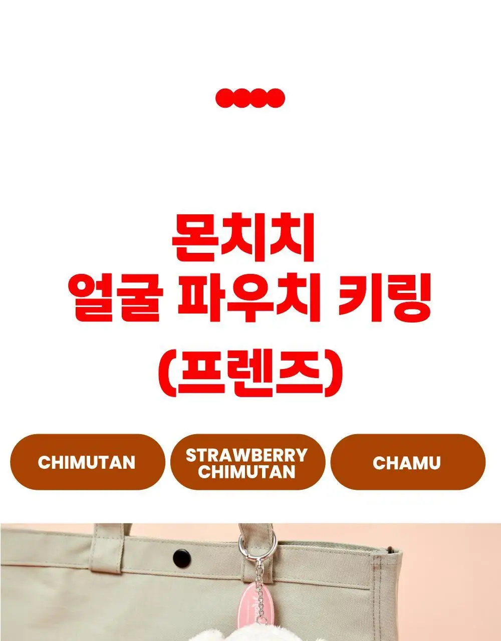 텐바이텐 몬치치 얼굴 파우치 키링_프렌즈 (3종) 상세페이지 3