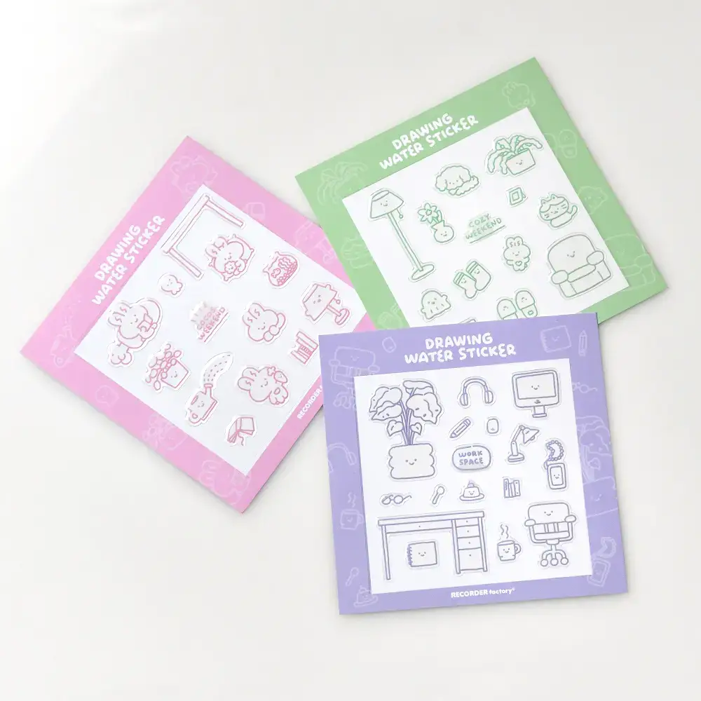 리코더팩토리 DRAWING WATER STICKER Vol.1 3type