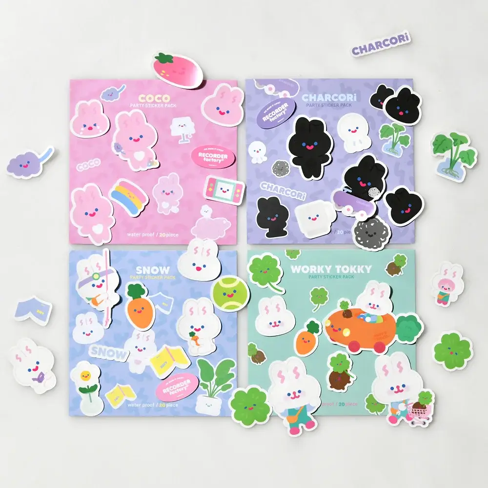 리코더팩토리 PARTY STICKER PACK COCOS 4type