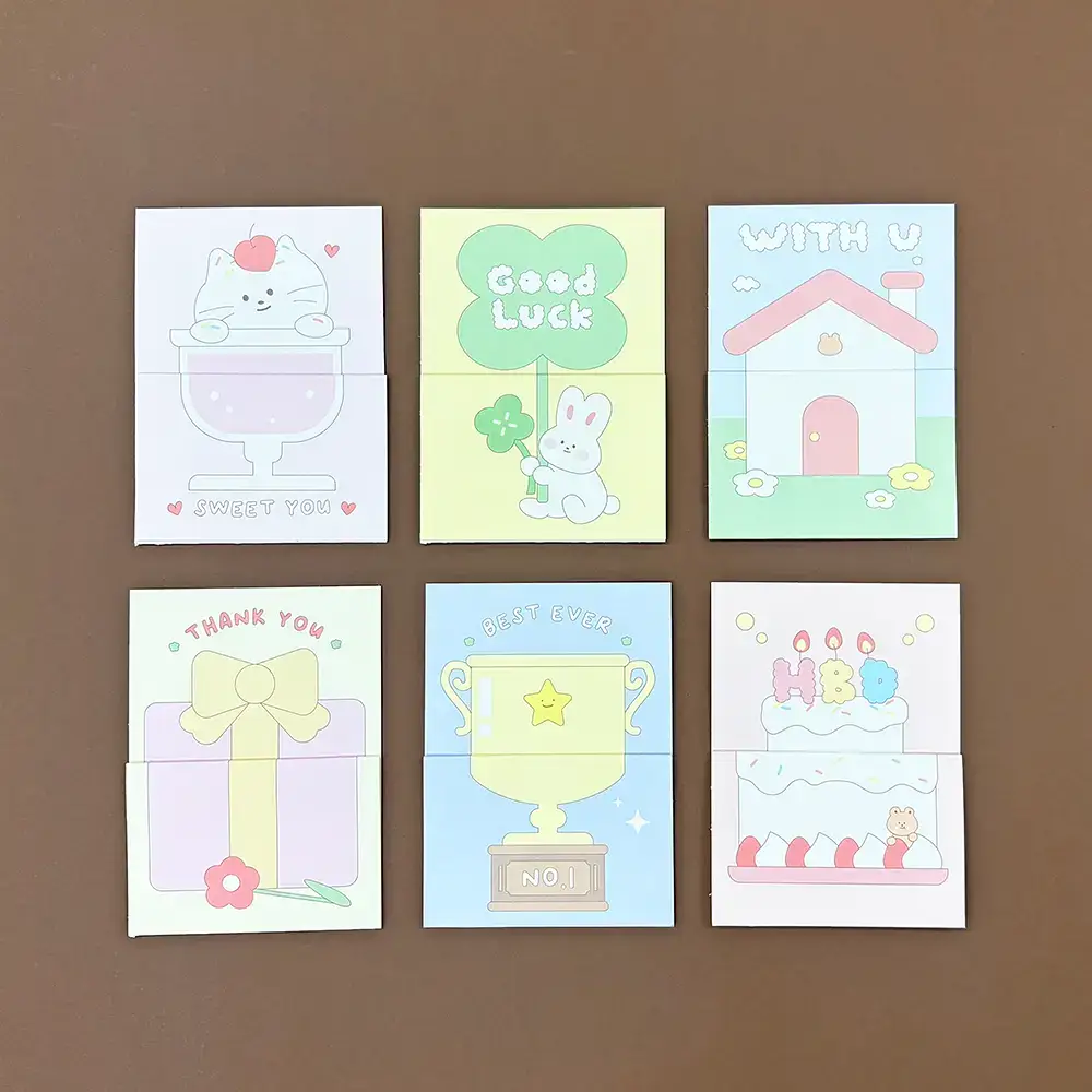 오첵 롱롱 메세지 카드 미니 편지지 세트