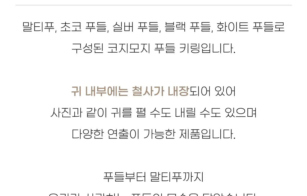 코지모지 푸들 키링 5종 택1 상세페이지 5