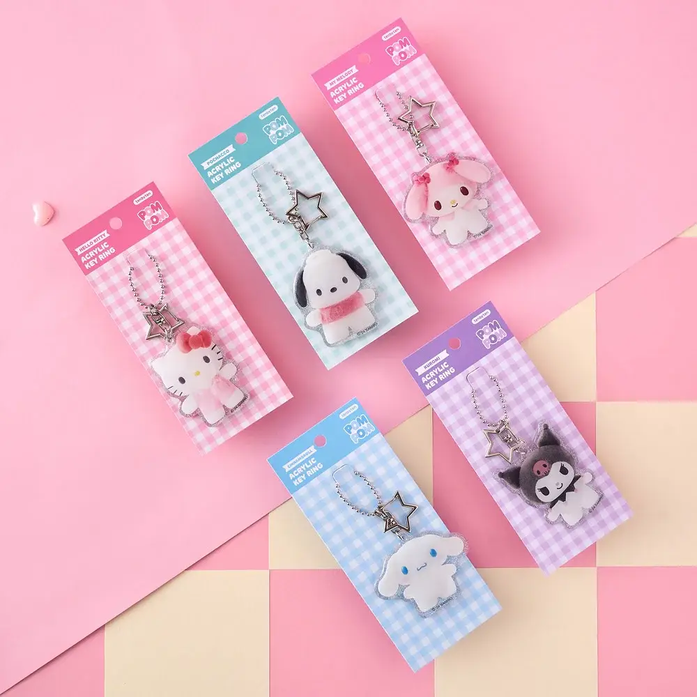 텐바이텐 산리오 폼폼 아크릴 키링 (헬로키티/마이멜로디/쿠로미/시나모롤/포차코)