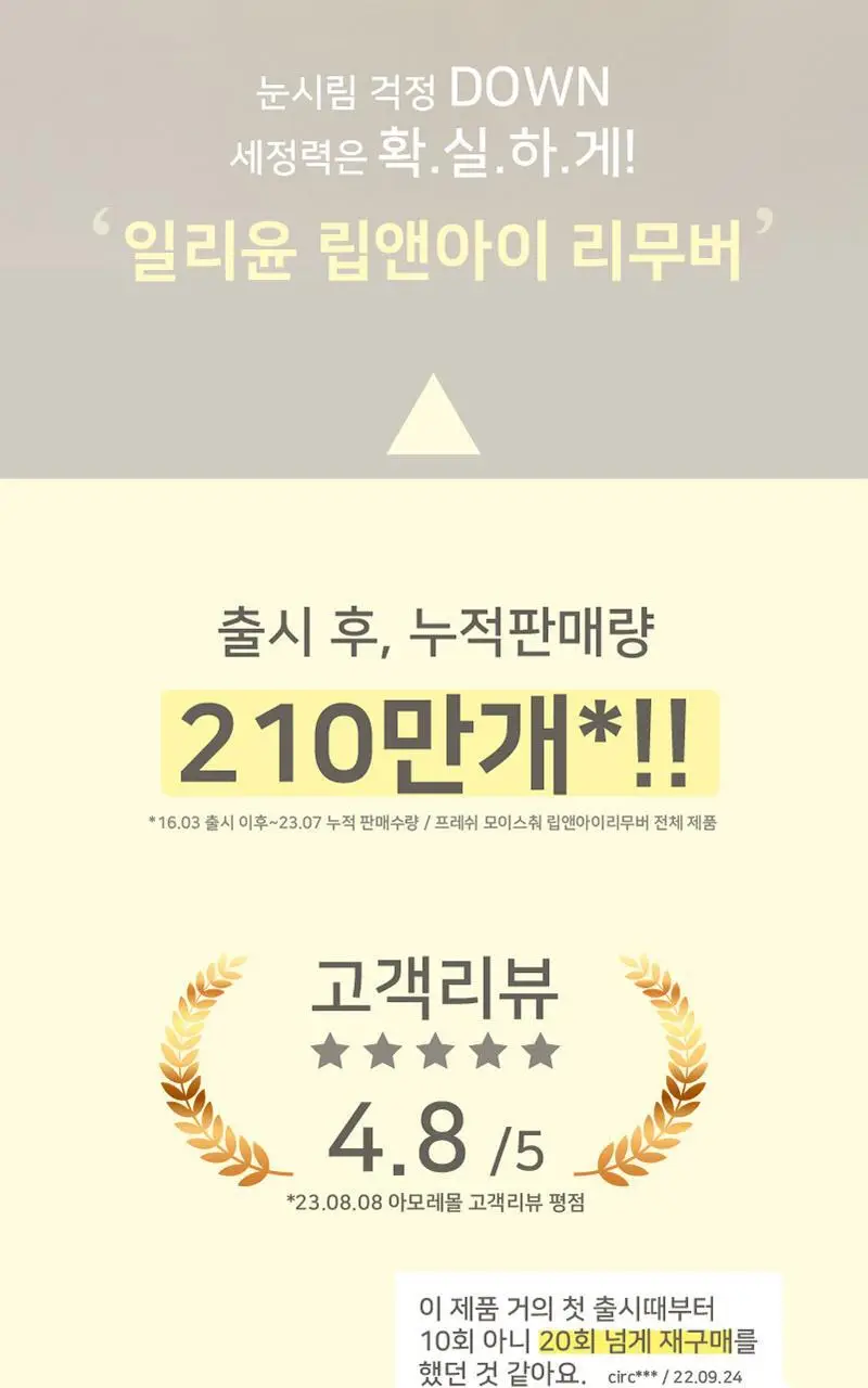 일리윤 프레쉬 모이스춰 립앤아이 리무버 150ML 상세페이지 2