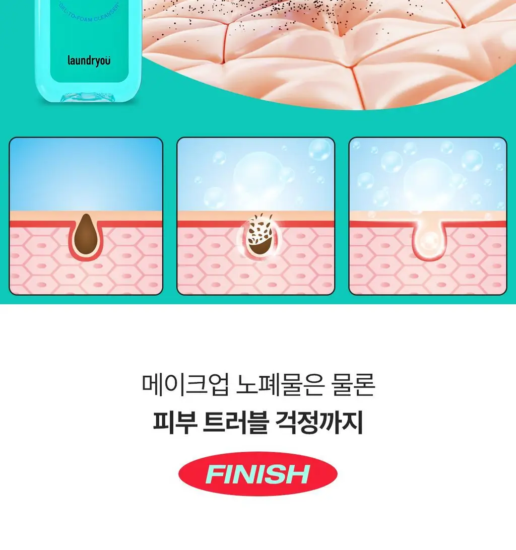 런드리유 클린 페이스 가글 젤투폼 클렌저 스트롱 160g 상세페이지 18
