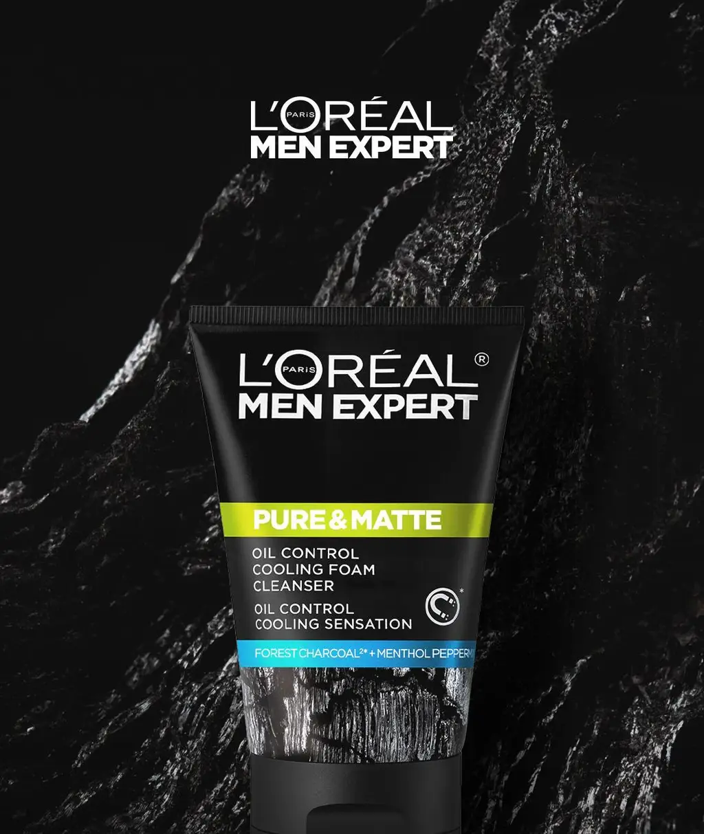 로레알파리 맨 퓨어앤매트 숯파우더 클렌징폼 100ml 상세페이지 1