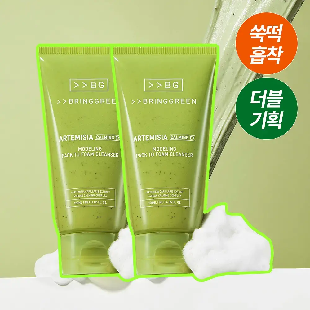 브링그린 사철쑥 카밍EX 모델링팩투폼 클렌저 120mL 더블기획