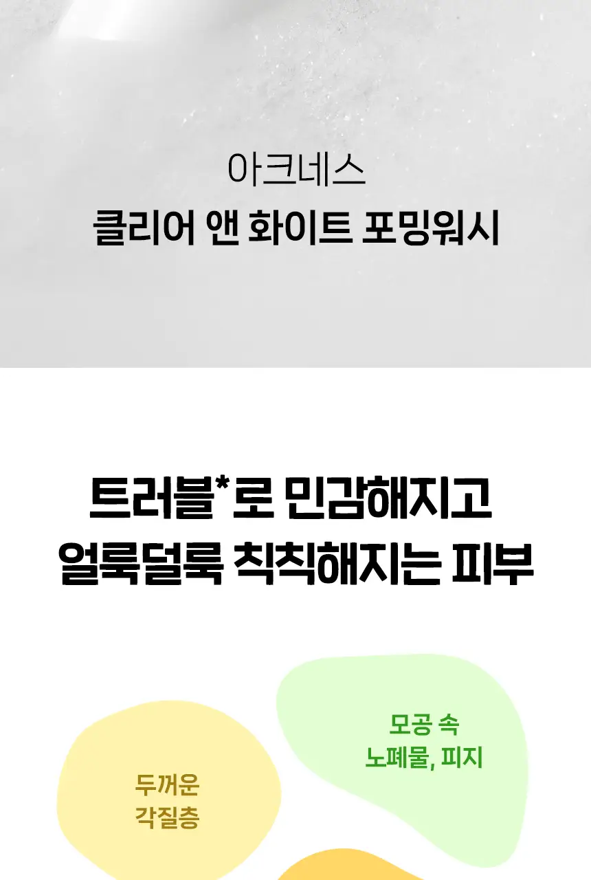 아크네스 클리어&화이트 포밍워시 1+1 기획 상세페이지 2