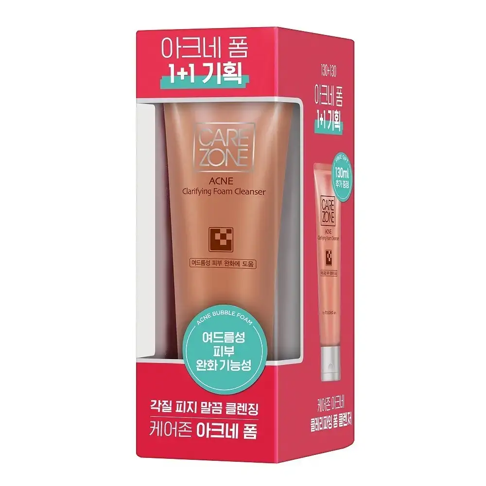 케어존 아크네 폼클렌저 1+1 기획(130ml+130ml)