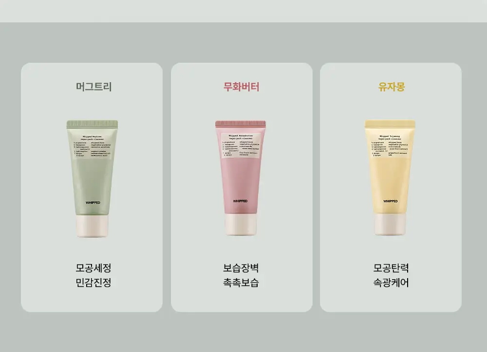 휩드 비건 팩클렌저 25g 3종 (머그트리/무화버터/유자몽) 상세페이지 2