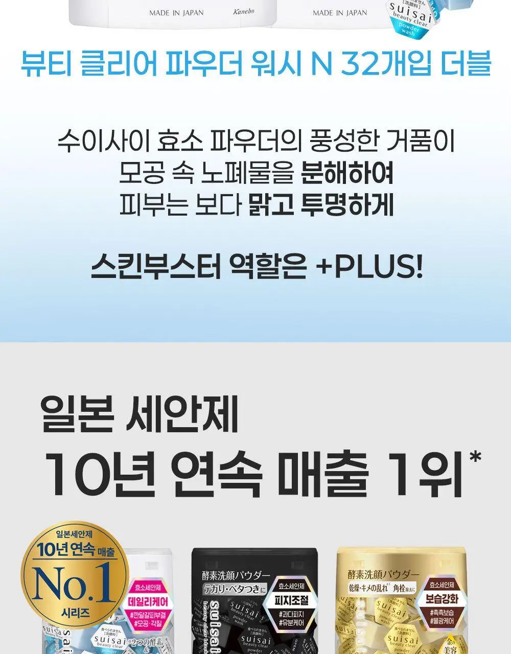 수이사이 뷰티 클리어 파우더 워시 N 32ea 더블기획 상세페이지 2