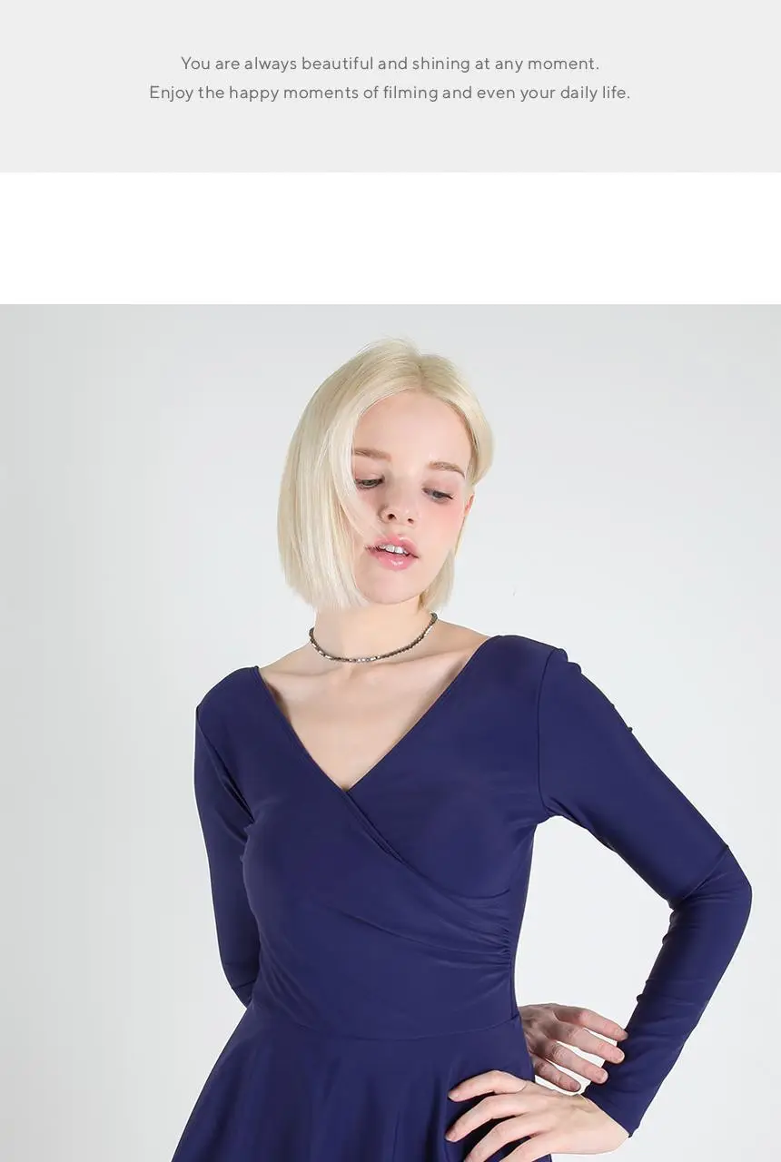 랩스타일 긴팔 원피스 수영복 네이비 상세페이지 3