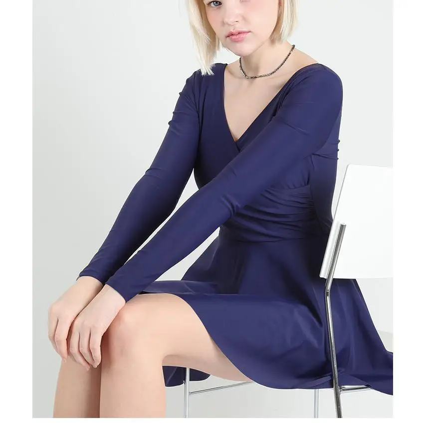 랩스타일 긴팔 원피스 수영복 네이비 상세페이지 10