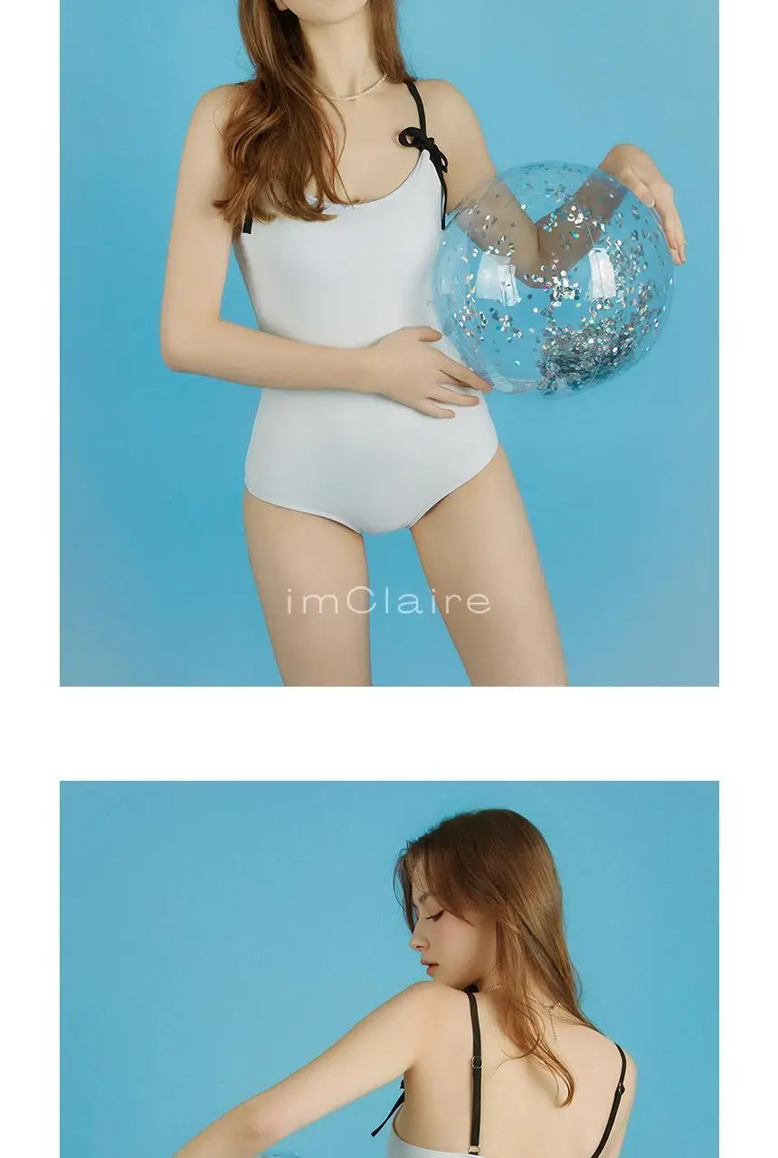 아이엠클레어 리본 스트랩 포인트 모노키니 수영복 상세페이지 4