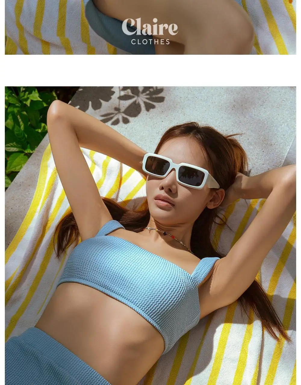 아이엠클레어 스퀘어넥 비비드 비키니 힙커버 세트 수영복 4 Color 상세페이지 5