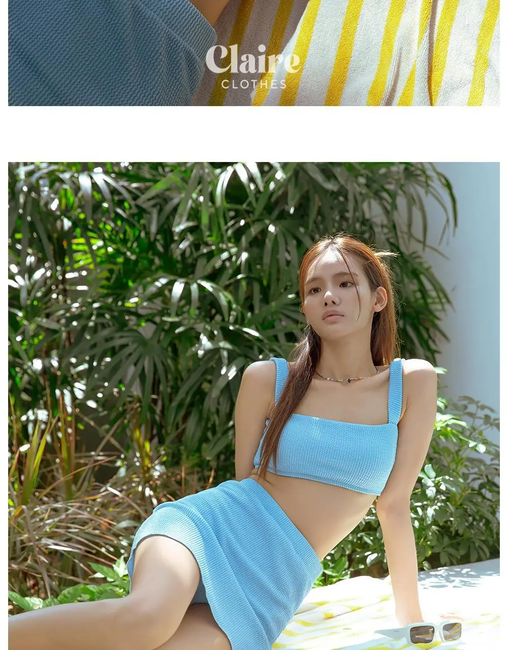 아이엠클레어 스퀘어넥 비비드 비키니 힙커버 세트 수영복 4 Color 상세페이지 6