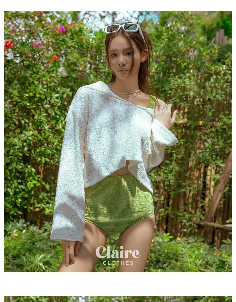 아이엠클레어 스퀘어넥 비비드 비키니 힙커버 세트 수영복 4 Color 상세페이지 21