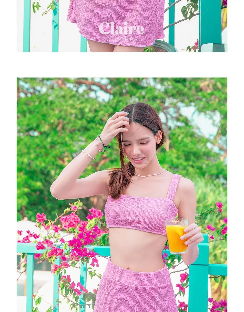 아이엠클레어 스퀘어넥 비비드 비키니 힙커버 세트 수영복 4 Color 상세페이지 27