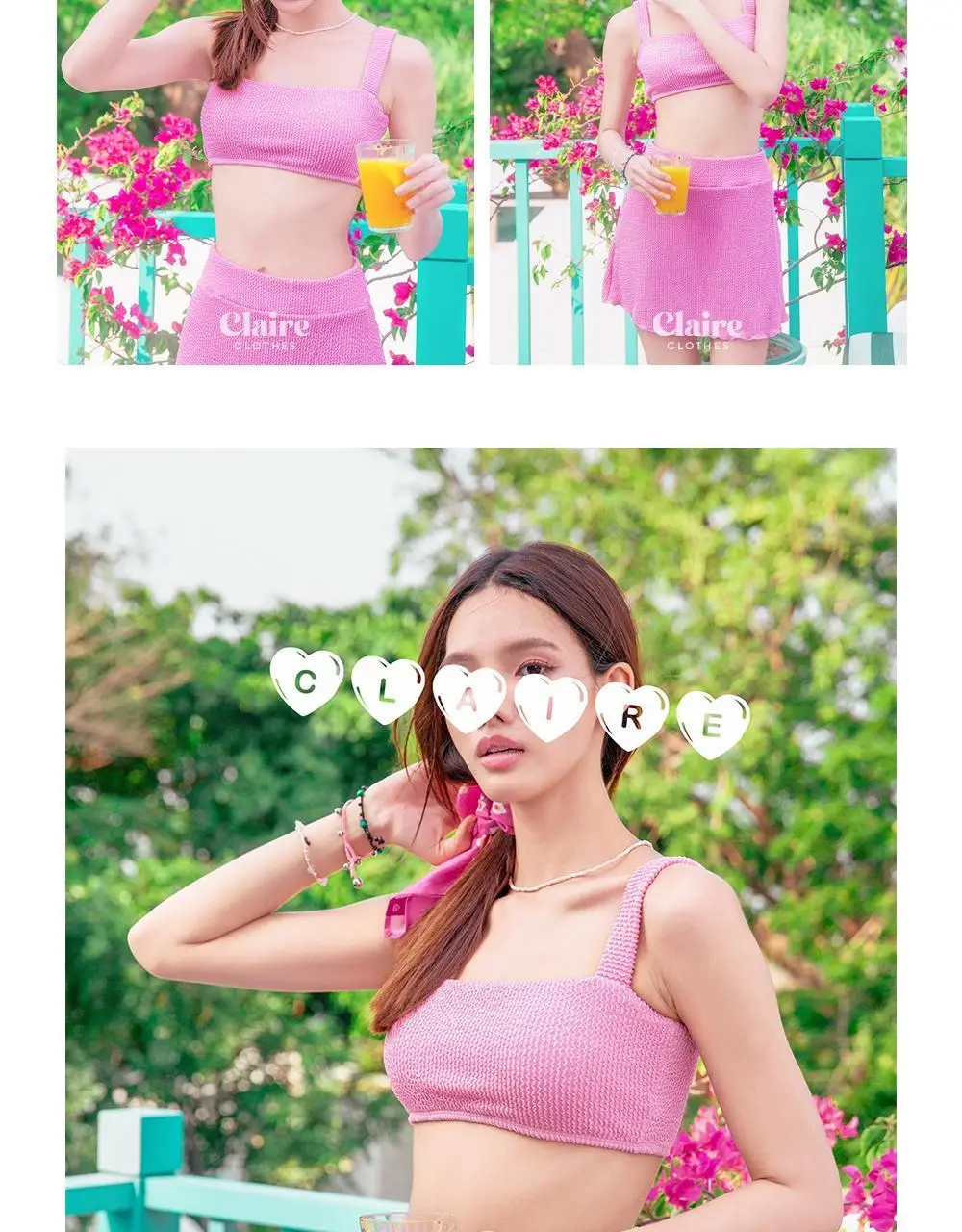 아이엠클레어 스퀘어넥 비비드 비키니 힙커버 세트 수영복 4 Color 상세페이지 35