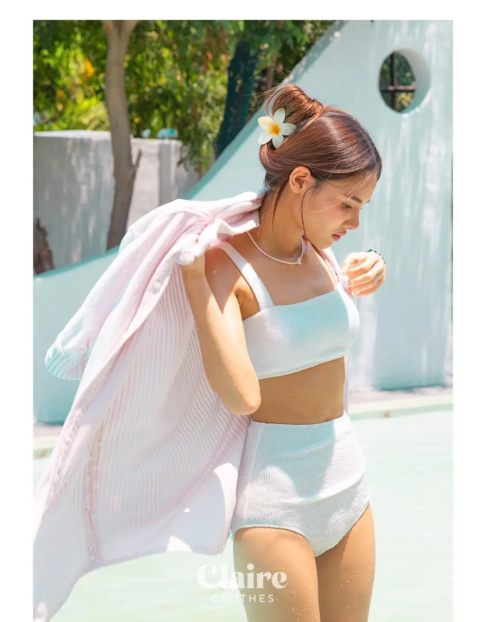 아이엠클레어 스퀘어넥 비비드 비키니 힙커버 세트 수영복 4 Color 상세페이지 45