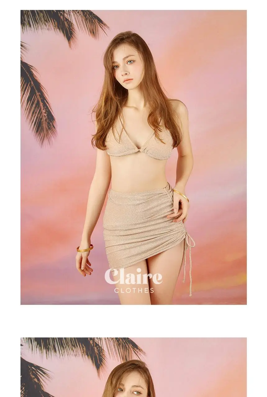 아이엠클레어 펄 샤인 홀터 비키니 힙커버 세트 수영복 3 Color 상세페이지 18