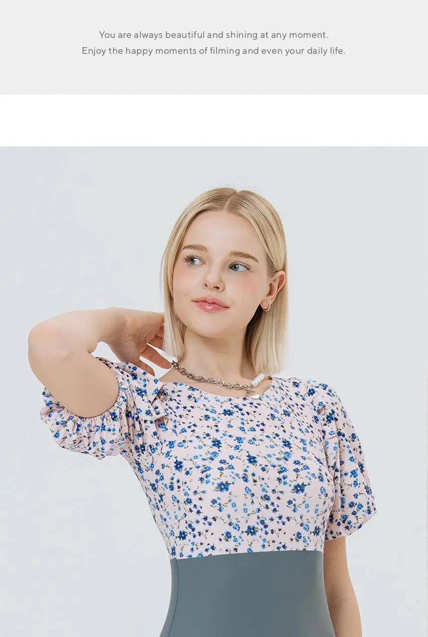 플라워 패턴 리본 포인트 원피스 수영복 상세페이지 3