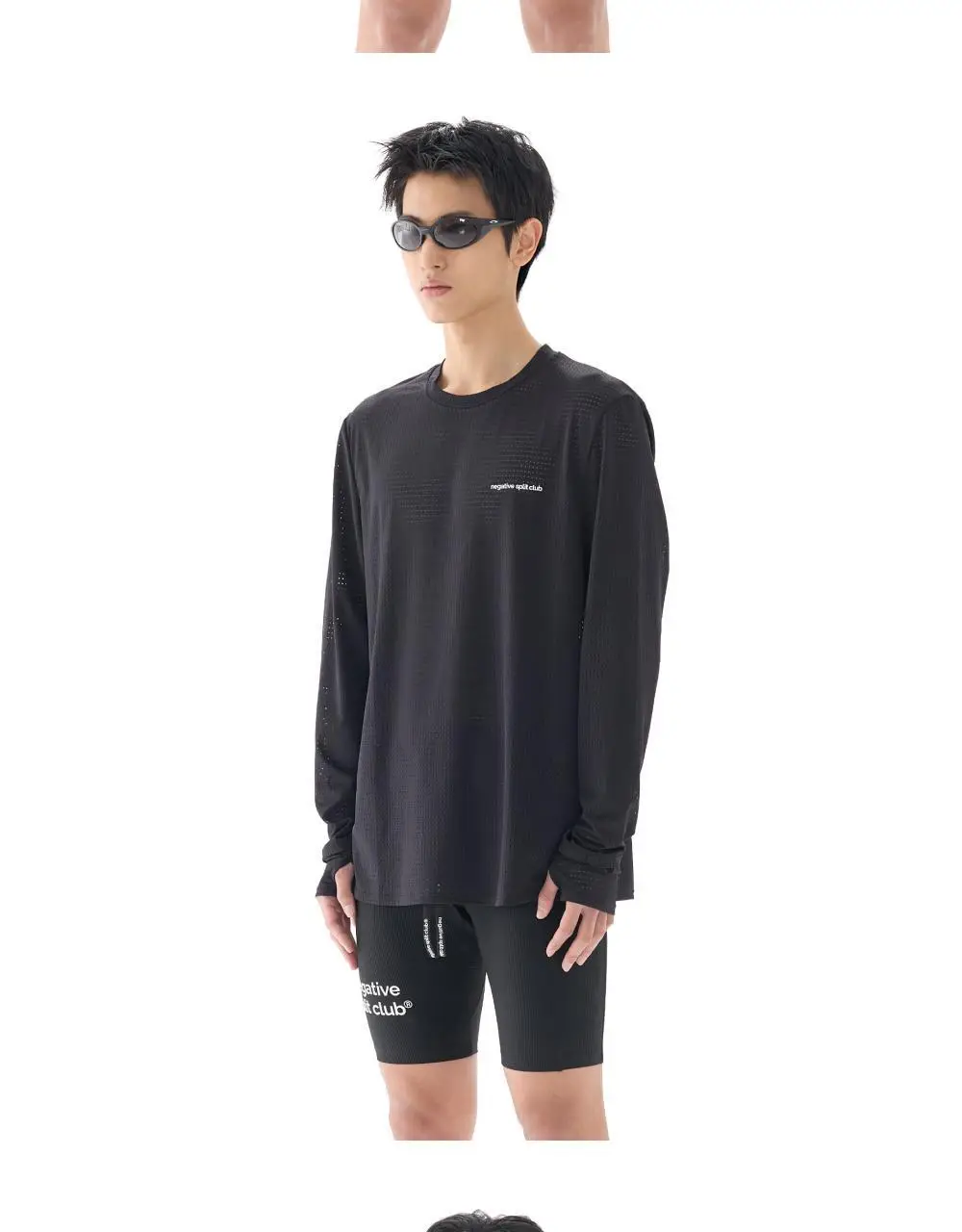네거티브 스플릿 클럽 에어벤트 솔리드 핑거 워치홀 롱슬리브 (네이비/브라운/블랙/시멘트베이지/차콜/카키) 상세페이지 5