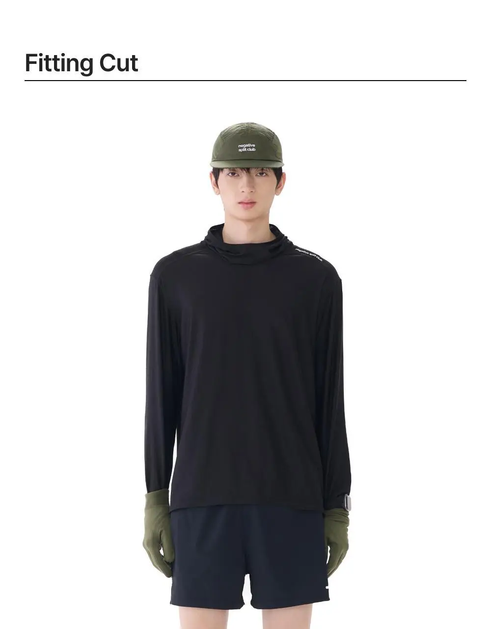네거티브 스플릿 클럽 윈드레이어 핑거 워치홀 메쉬 후드슬리브 (다크그레이/블랙/화이트) 상세페이지 3