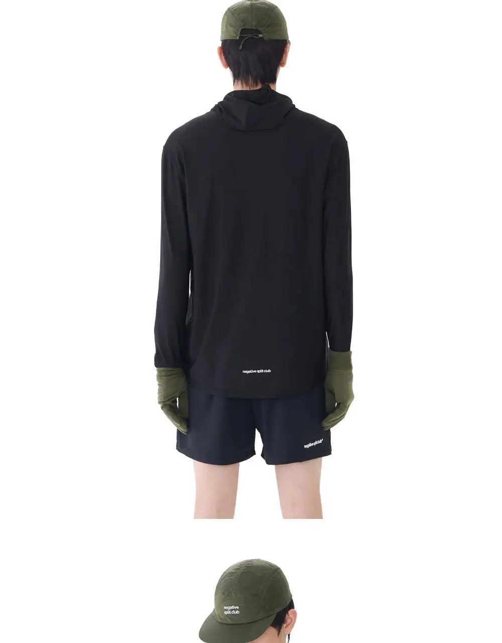 네거티브 스플릿 클럽 윈드레이어 핑거 워치홀 메쉬 후드슬리브 (다크그레이/블랙/화이트) 상세페이지 5