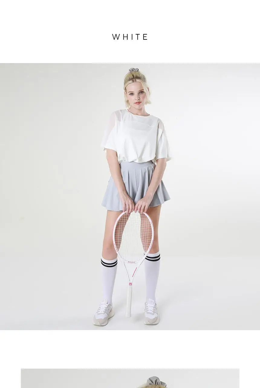 메쉬 요가 루즈핏 반팔 롱티 (5 colors) 상세페이지 4
