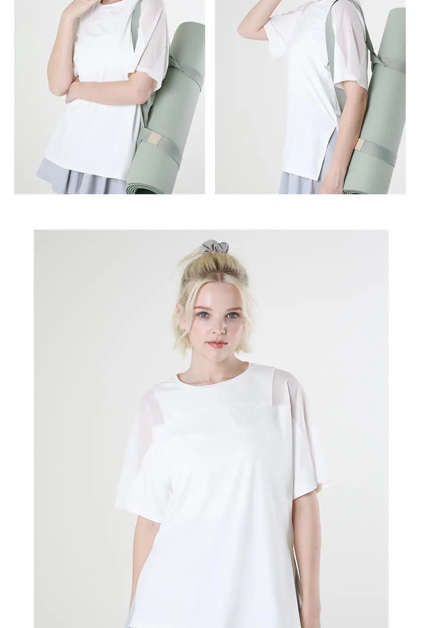메쉬 요가 루즈핏 반팔 롱티 (5 colors) 상세페이지 11