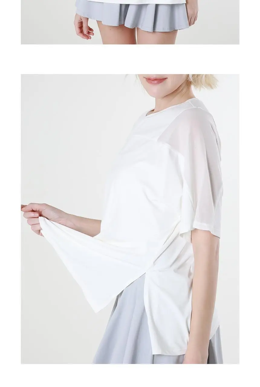 메쉬 요가 루즈핏 반팔 롱티 (5 colors) 상세페이지 12