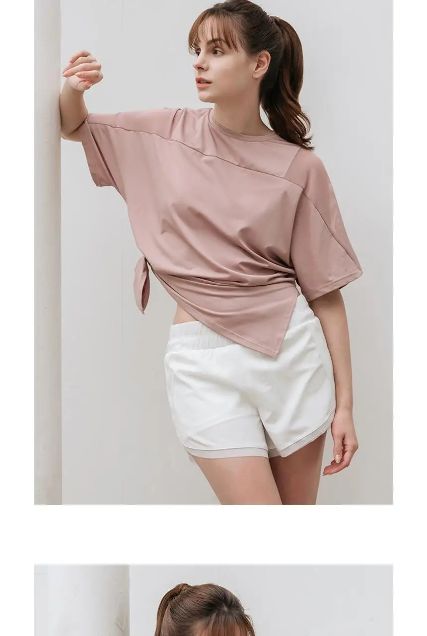 메쉬 요가 루즈핏 반팔 롱티 (5 colors) 상세페이지 25