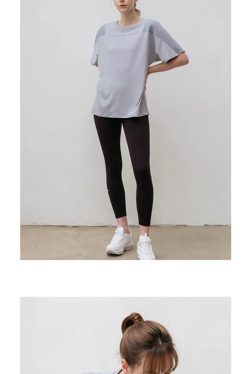 메쉬 요가 루즈핏 반팔 롱티 (5 colors) 상세페이지 34