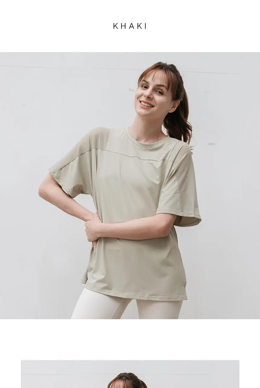 메쉬 요가 루즈핏 반팔 롱티 (5 colors) 상세페이지 37