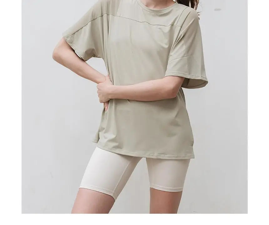 메쉬 요가 루즈핏 반팔 롱티 (5 colors) 상세페이지 40
