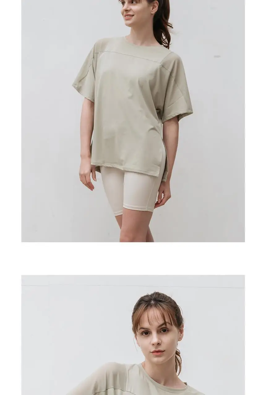 메쉬 요가 루즈핏 반팔 롱티 (5 colors) 상세페이지 43