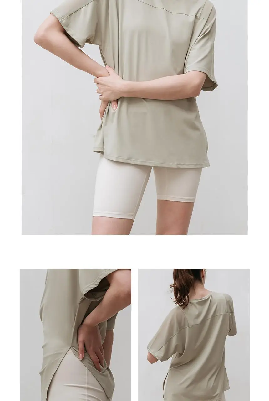 메쉬 요가 루즈핏 반팔 롱티 (5 colors) 상세페이지 44