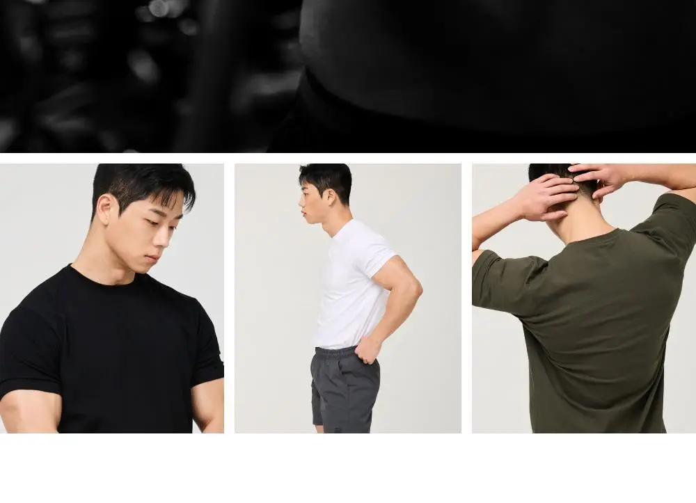 허그본 무지 머슬핏 반팔 (5colors) 상세페이지 5