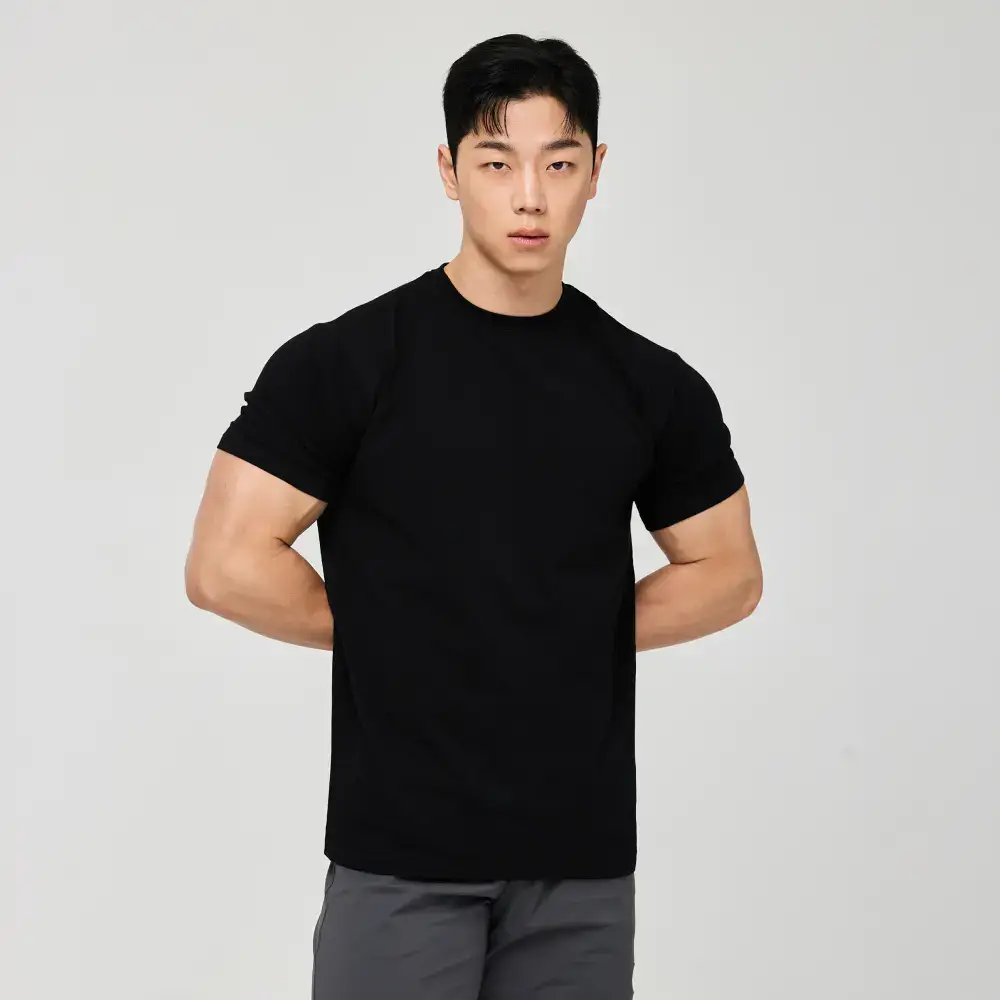 허그본 무지 머슬핏 반팔 (5colors)
